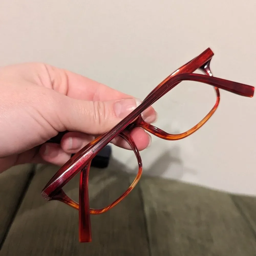Warby Parker Marshall Eyeglasses Red Frame Preppy Office